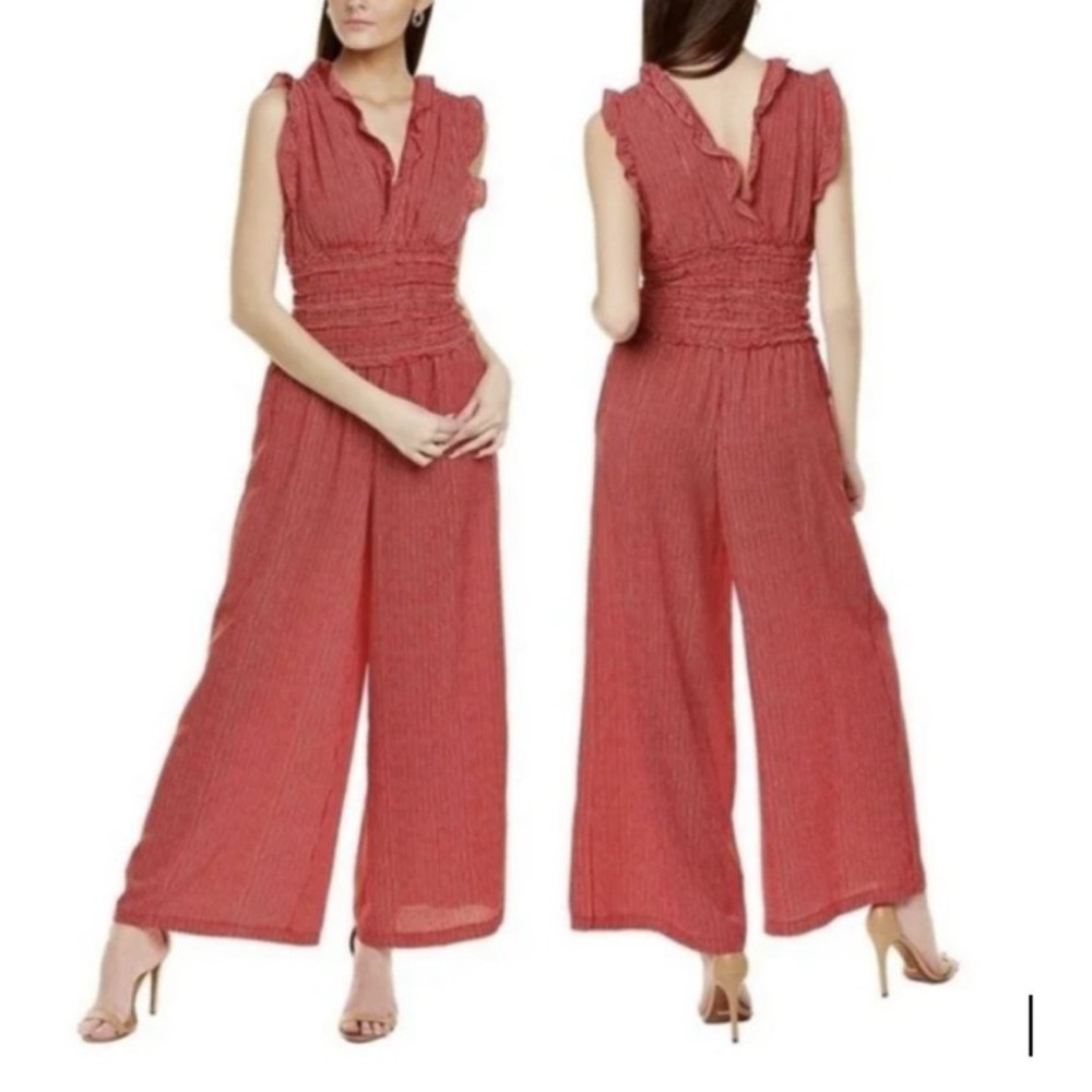 Max Studio shirred wide leg jumpsuit